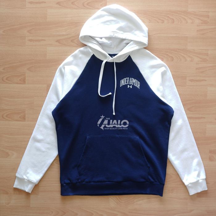 Hoodie Pria [REJECT] UN Men Rival Wordmark Hoodie Navy ORIGINAL