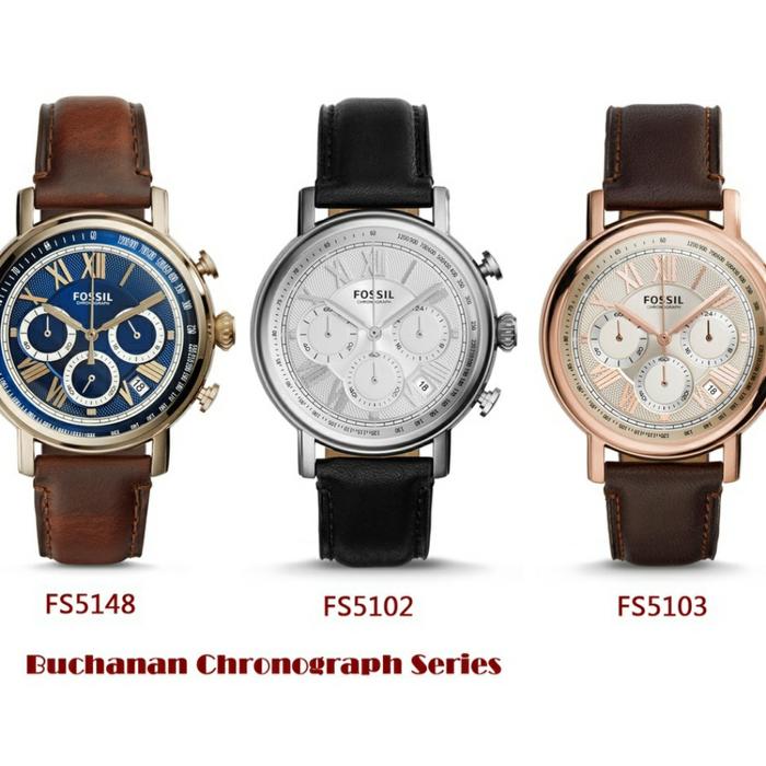 Jam Pria Merek F0ssil Original FS 5102 5103 5104 5148 Leather Original