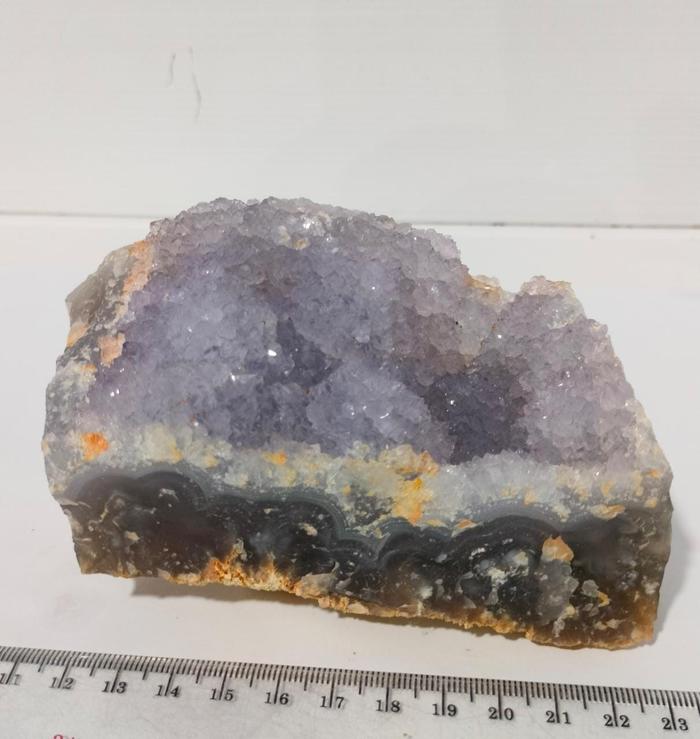 Natural Light Purple Chalcedony Druzy Quartz Geode 669 grams RARE (5)