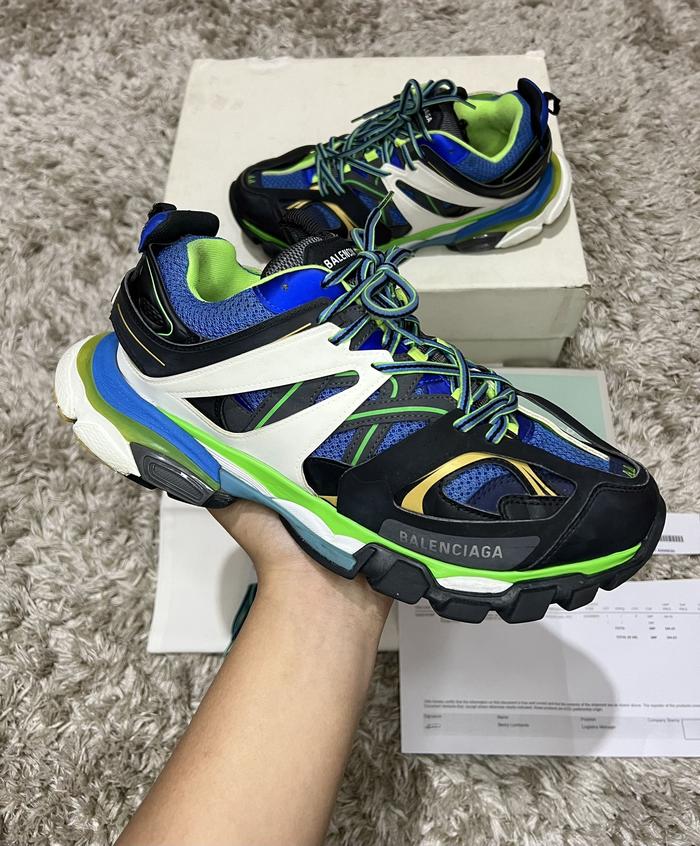 BALENCIAGA TRACK BLUE GREEN SNEAKERS EUR 44 AUTHENTIC ORIGINAL 100%