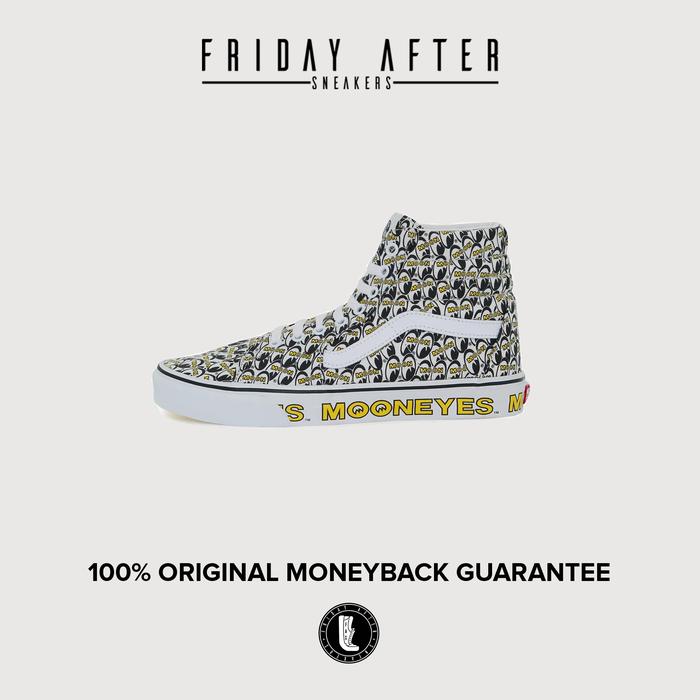 Sepatu Sneakers Vans SK8 HI x Mooneyes True White Yellow Original Resm