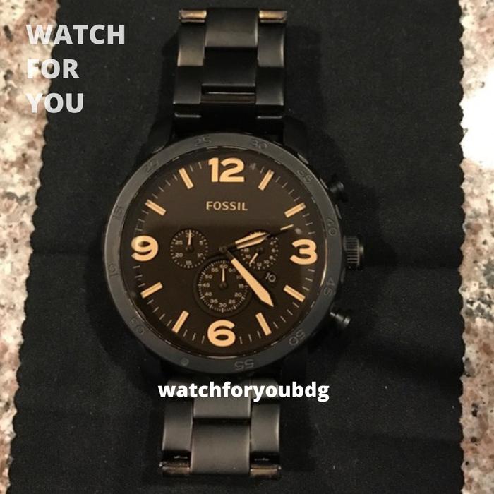 Jam Tangan Pria Fossil Rantai Stainless Nate Original JR1356 JR 1356