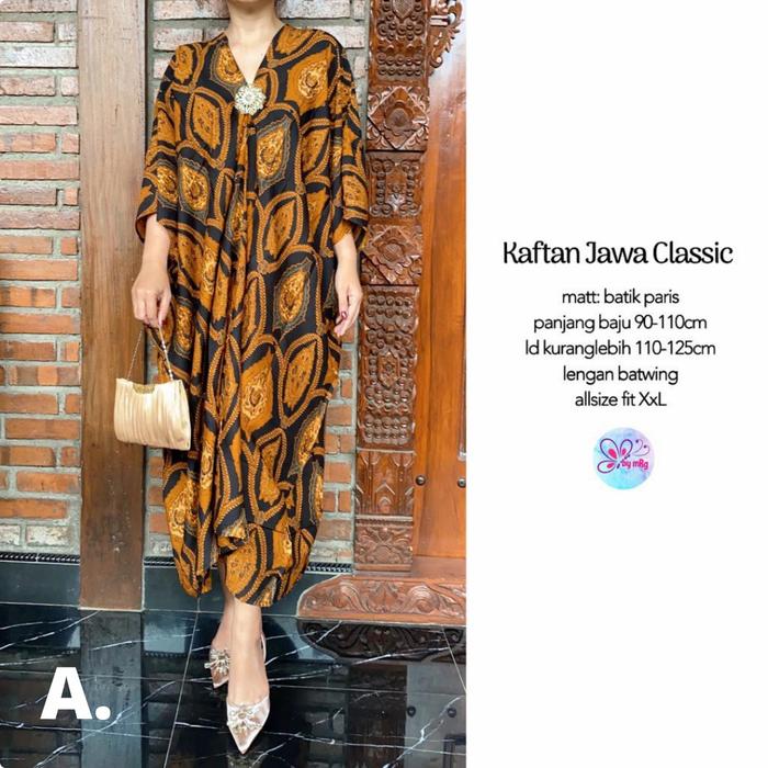 Baju Batik Wanita Kaftan Modern Dress Tunik JwCl Paris -Mg