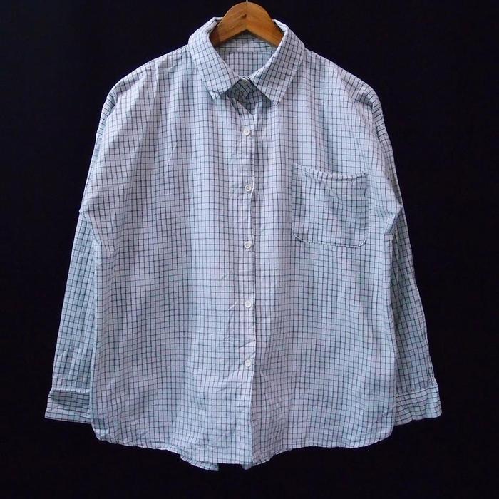 DH496 SIZE L+ KEMEJA WANITA IMPORT SECOND PRELOVED BEKAS KEKINIAN TOP