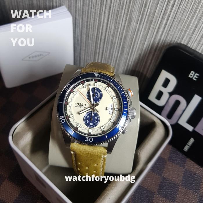 Jam Tangan Pria Fossil Wakefield Chronograph Watch CH2951 CH 2951 Tan