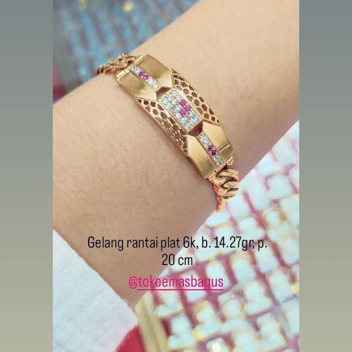 Gelang tangan emas asli permata terbaru gelang emas dewasa asli
