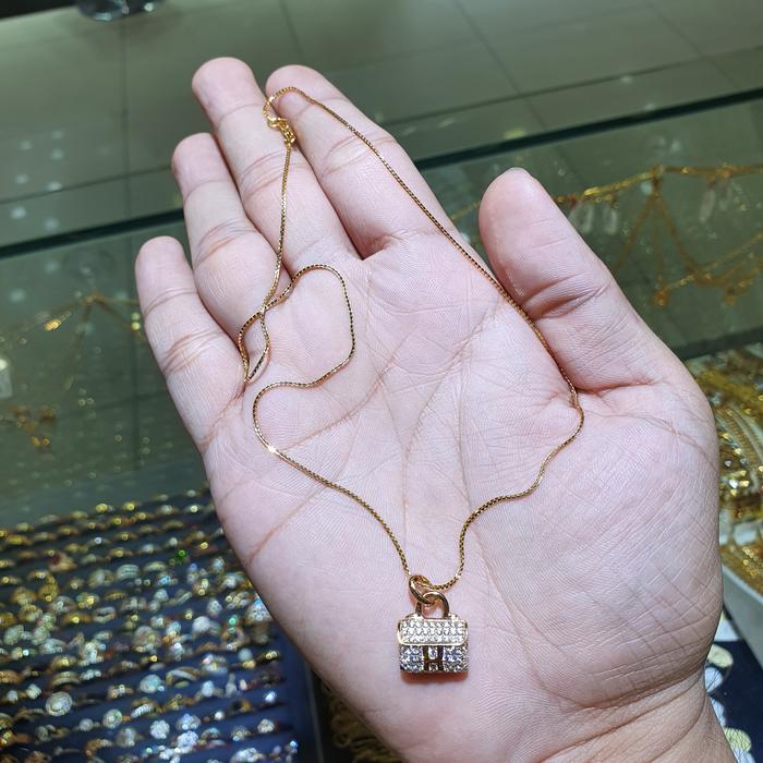 kalung italy santa berliontin tas mpp emas 700