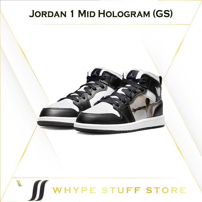 Air Jordan 1 Mid Hologram (GS) - DR9494-001 - 100% Authentic