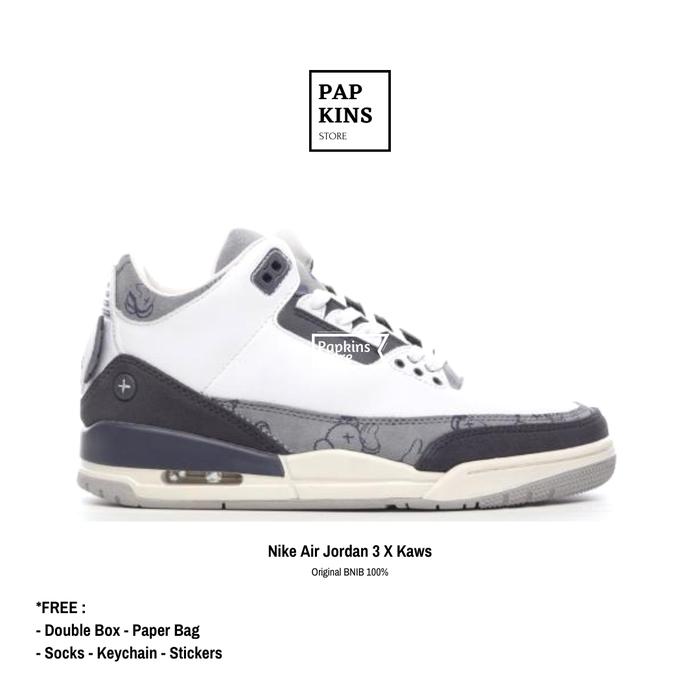 sepatu nike original - nike air jordan 3 X kaws / sneakers nike