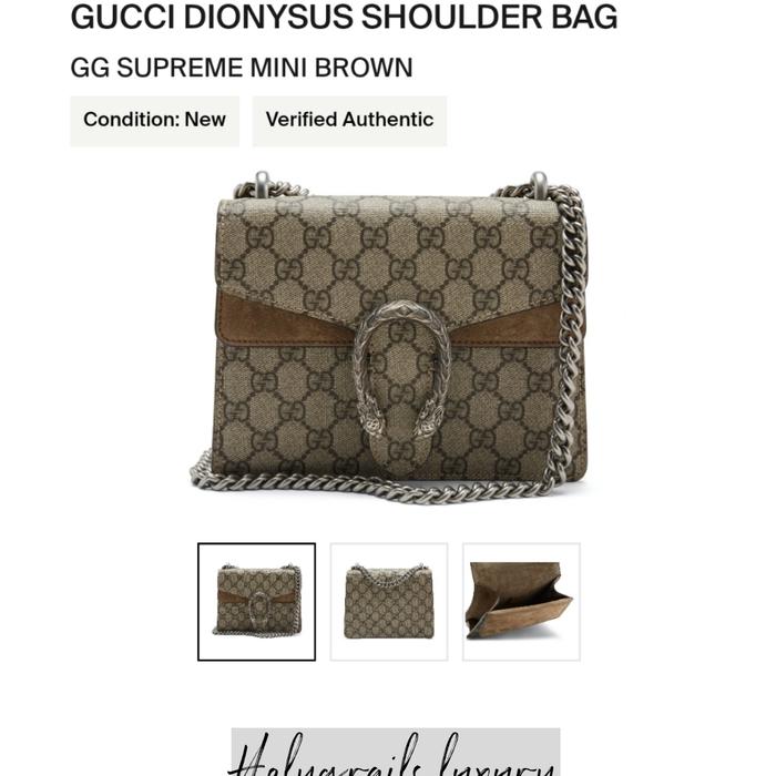 Gucci Dionysus Shoulder Bag GG Supreme Mini