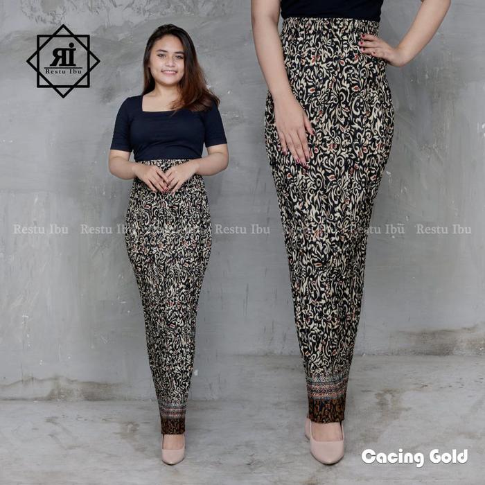 Rok Plisket Span Batik Bawahan Kebaya Bahan Semi silk sutra Premium CG