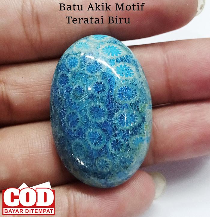 Batu Akik Motif Teratai biru Jumbo
