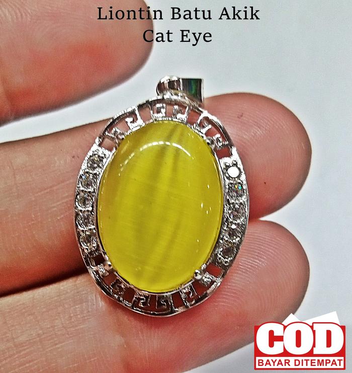 Liontin Batu Akik Mata Kucing Cat Eye Kuning