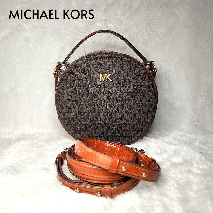 TAS WANITA BRANDED ORIGINAL - MK DELANEY CROC ROUND MED CROSSBODY BAG