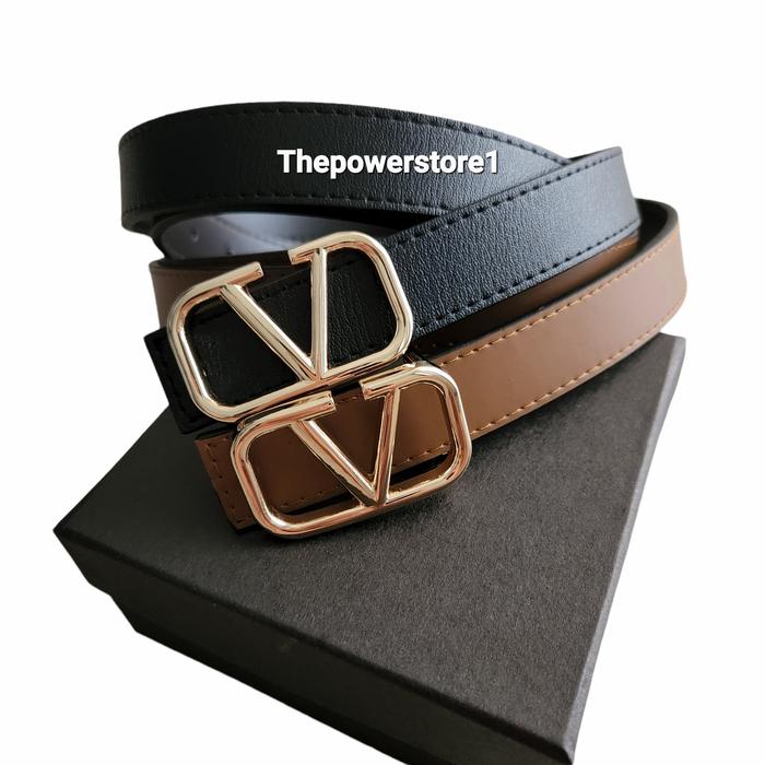 Belt Wanita Valentino 2.5cm Sabuk Logo V Cewek Import