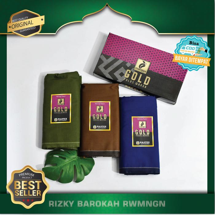 Sarung Tenun Mangga Gold Polos Cap Mangga Original Motif Polos Warna