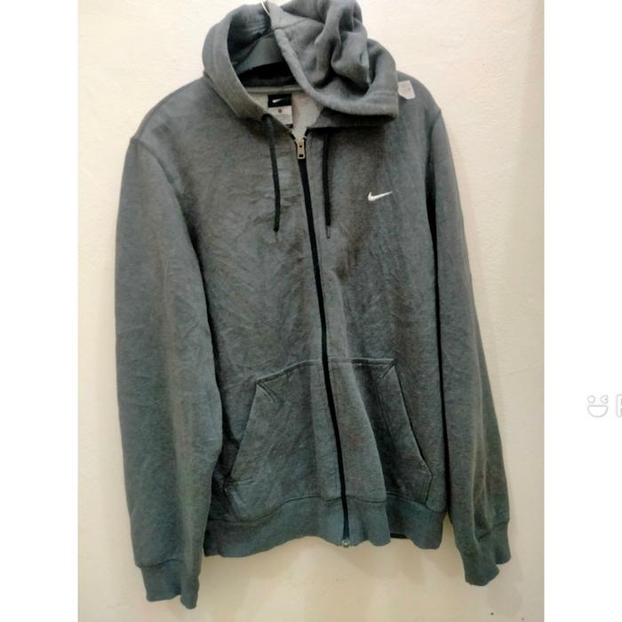 Hoodie Zipper Nike abu-abu second