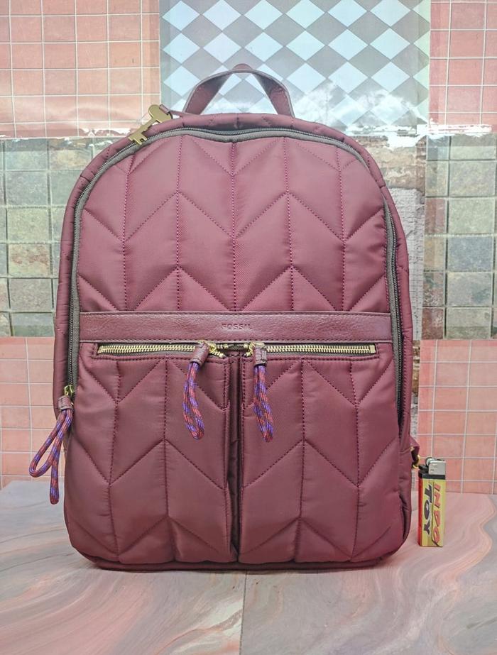 Ready Brand New Tas Ransel Fossil Tess Backpack Wine 100% Original