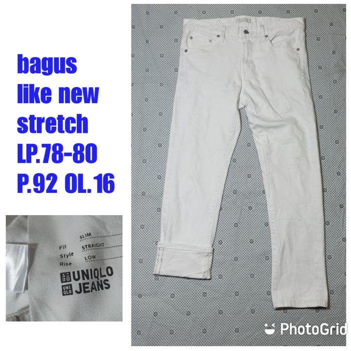 celana jeans pria laki laki cowok putih uniqlo selvedge