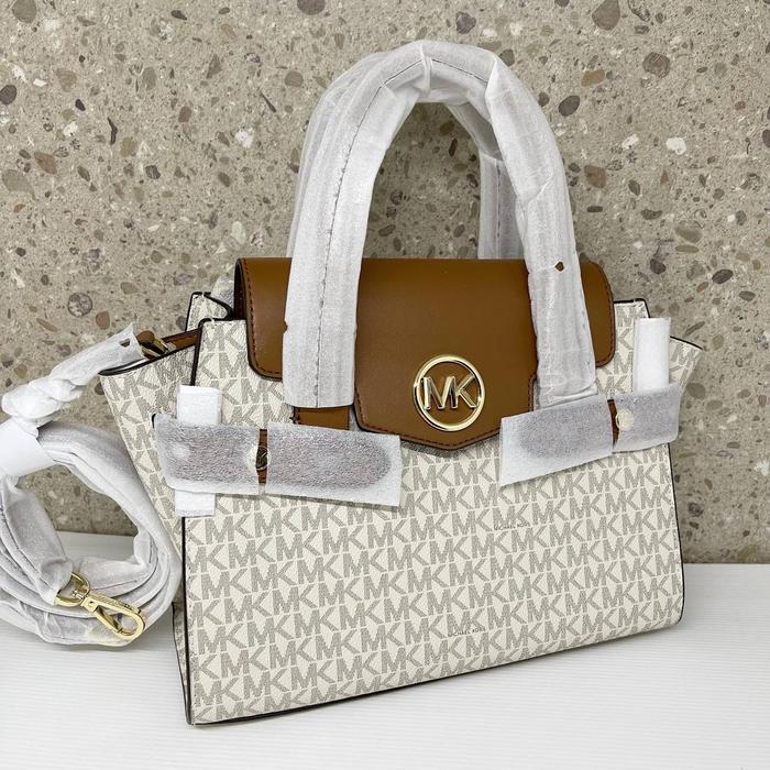TAS MK CARMEN MD MEDIUM SATCHEL VANILLA BROWN