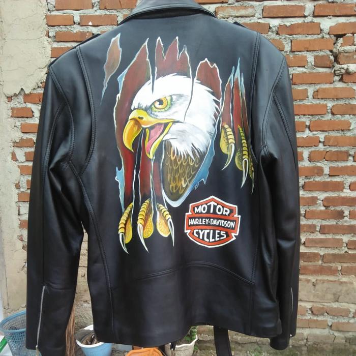 jaket kulit lukisan 3D