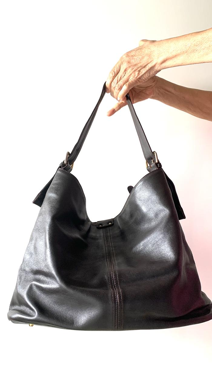 Papilon Brown Leather Shoulder Bag