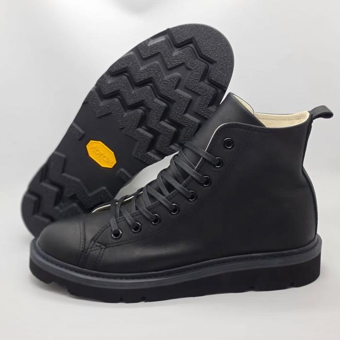 BEST DEAL CONVERSE CT HIGH LONGLIFE LEATHER TRIPLE BLACK VIBRAM