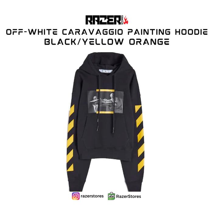 Jaket Off-White Caravaggio Painting Hoodie Black Yellow Virgil Abloh