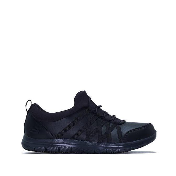 Sepatu Slip On Wanita Skechers Work Relaxed Fit Ghenter SR Black