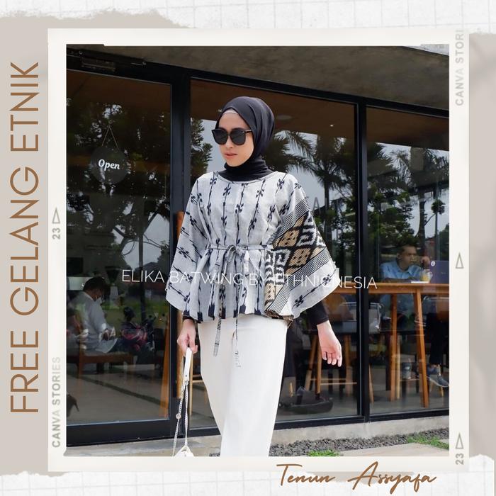 Outer Etnik Tenun Ikat Troso • Outer Batwing • Kain Tenun Etnik
