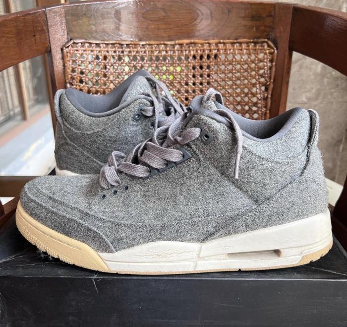AIR JORDAN 3 RETRO WOOL GREY ORIGINAL AUTHENTIC SNEAKERS 100%