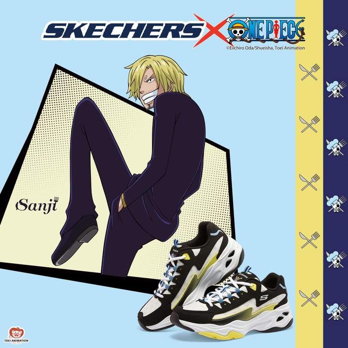 sepatu one piece Skechers x one piece size US 8/41 ready Stock- Sanji