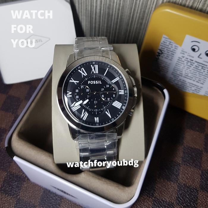 Fossil Jam Tangan Pria Grant Chronograph Stainless FS4736 FS 4736 Ori