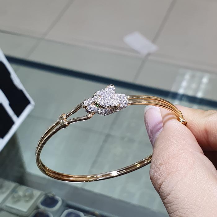 gelang bangle rubah list polos emas