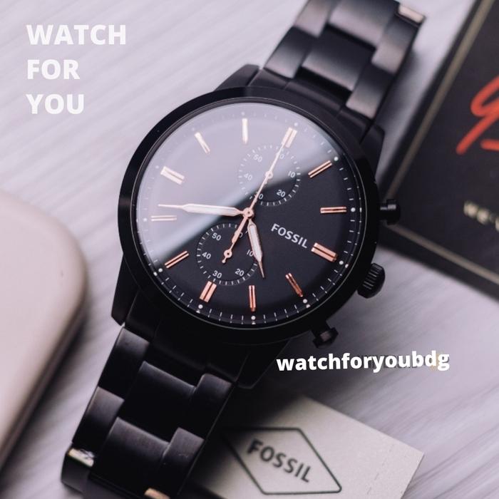 Fossil - Jam Tangan Pria Black Townsman Fosil FS5379 FS 5379 + Box