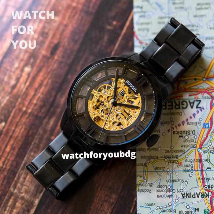 Fossil Jam Tangan Pria ME3197 Townsman Automatic Black Series ME 3197