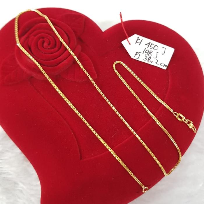 KL449J283J kalung italy emas kuning asli kadar 750 17K HWT Gold 42.3cm