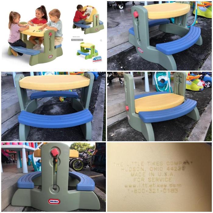 Meja Piknik / Picnic table and drawing little tikes preloved second