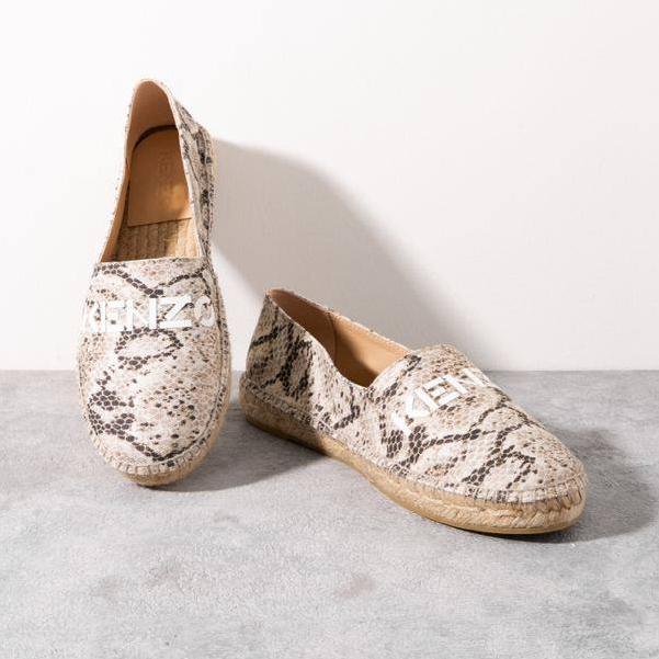 Original - Kenzo Espadrilles Leopard Snake Logo Espa Sepatu Sandal