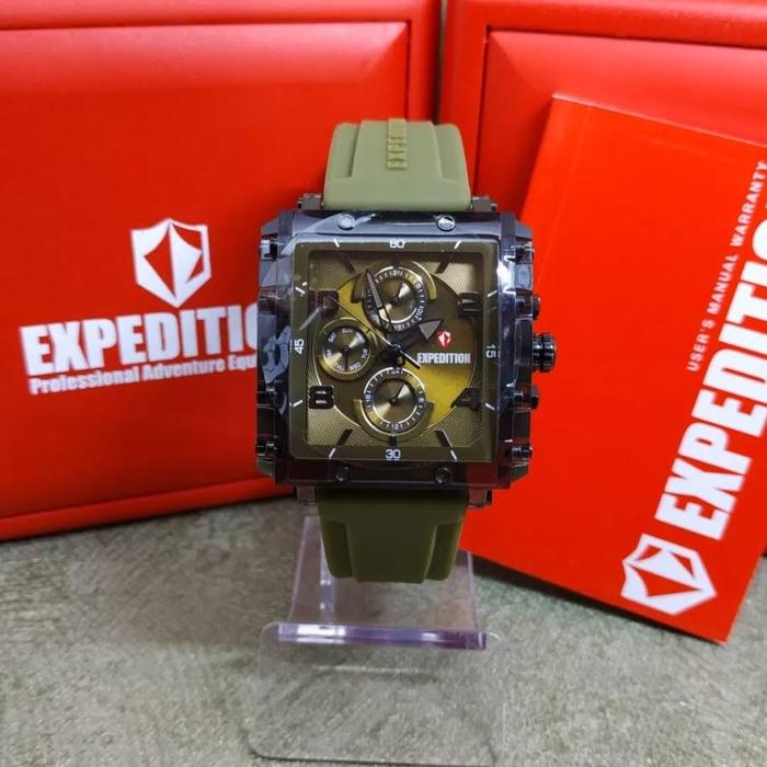EXPEDITION E 6808 M HIJAU ARMY JAM TANGAN WANITA ORIGINAL RESMI