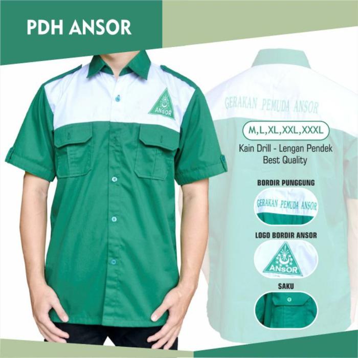 PDH Ansor Bendera Pdh Ansor Non Bendera baju Ansor sukorno
