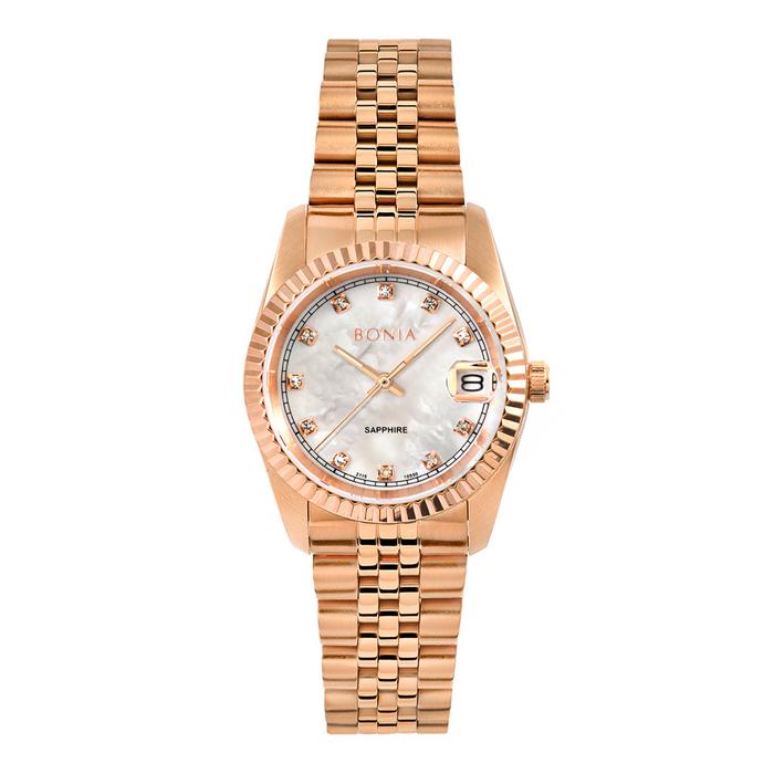 Jam Tangan Wanita Bonia Noble White Dial Stainless Steel Analog B10550-3557 Original