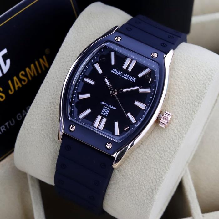 Jam Tangan Original JONAS JASMIN JJ 2207L Rubber Hitam New