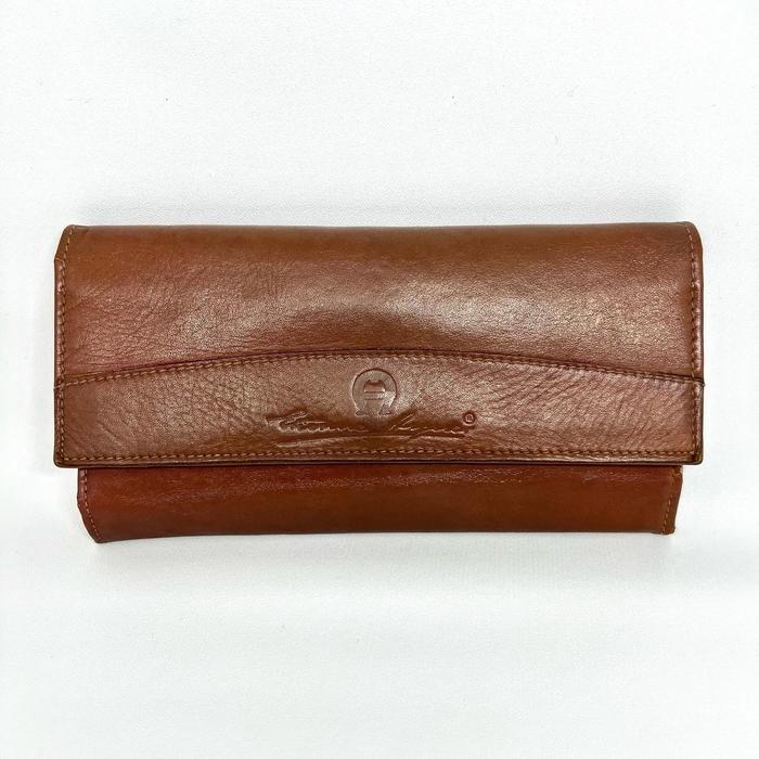 AIGNER Leather Wallet Wanita Preloved Warna Coklat