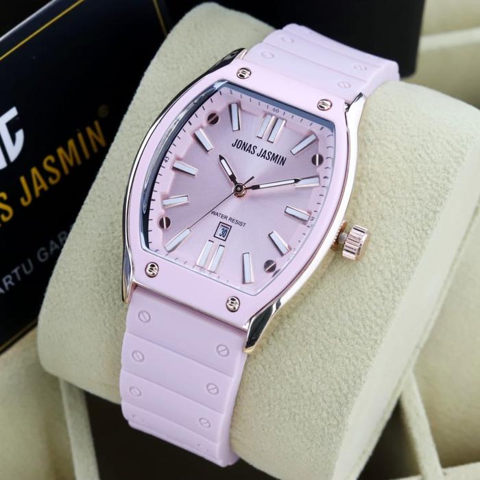 Jam Tangan Original JONAS JASMIN JJ 2207L Rubber Pink New