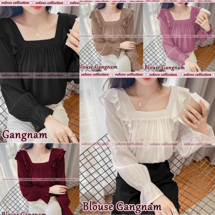 CE Atasan Casual Wanita /Blouse Casual Korean Ganam