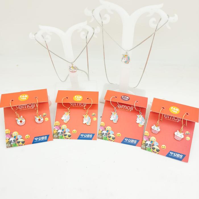 Kalung / Anting Wg Yg Emoji Collection 17K 16K UBS Gold