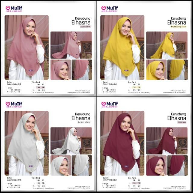 Kerudung Dewasa / Elhasna by Mutif / Hitam , Dusty Pink || SIAP KIRIM