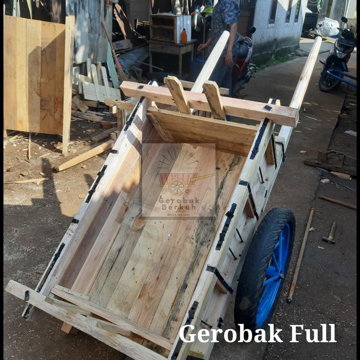 Gerobak kayu murah ban motor