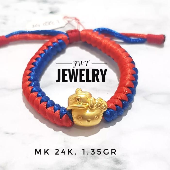 GELANG EMAS TALI hello kitty 24k Hk 99.9 - HONGKONG bracelet pure gold